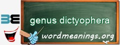 WordMeaning blackboard for genus dictyophera